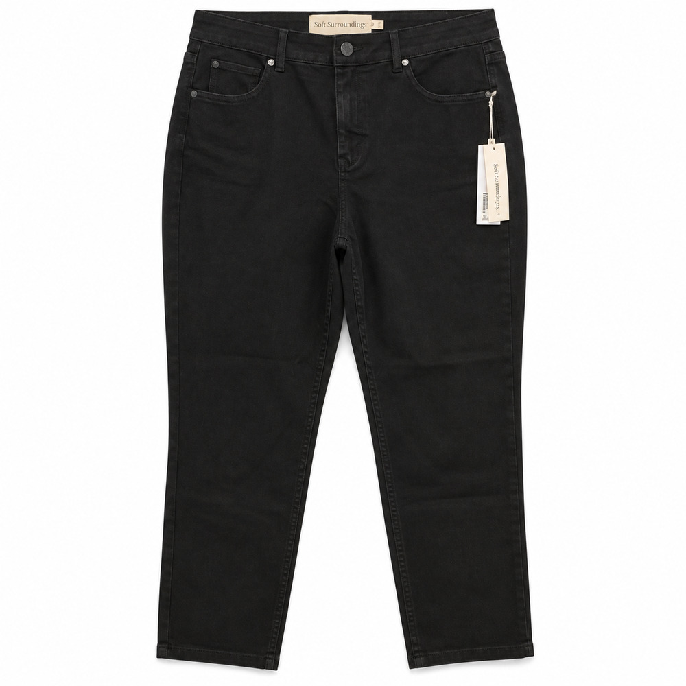 Soft Surroundings Jeans Womens Size 16P Black Skinny Ankle Stretch Casual NWT